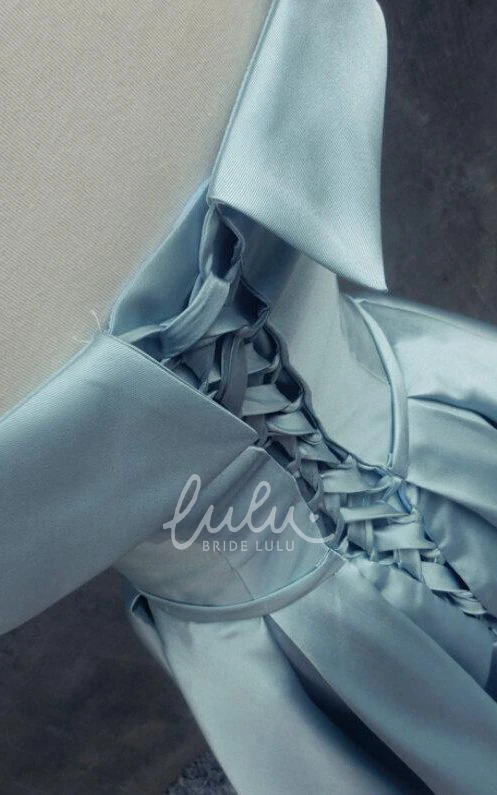 Satin Bow Off-Shoulder Prom Dress