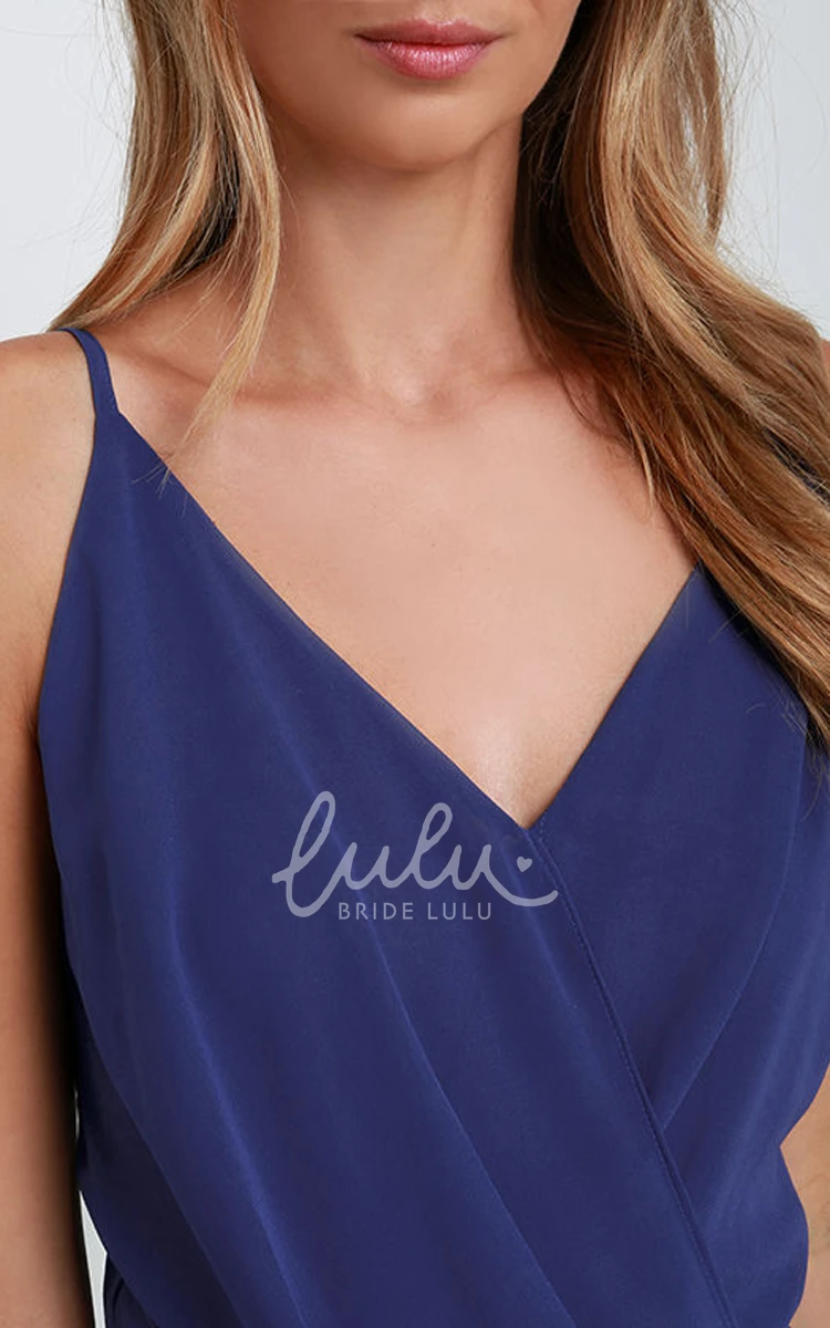 Chiffon Sleeveless Prom Dress with High-Low Hem and Side Split