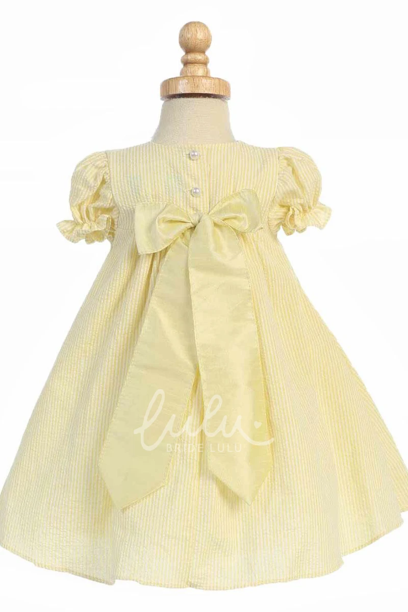 Cap-Sleeve Tiered Flower Girl Dress Bridesmaid Dress