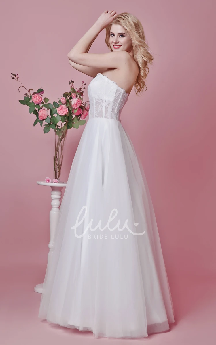 Sweetheart A-line Lace and Tulle Gown With Embroidery