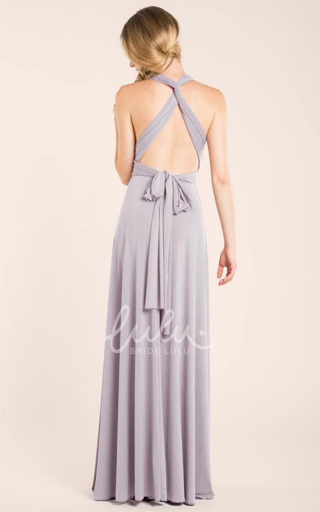Satin & Jersey Floor-Length Dress Flowy Prom or Evening Dress for Women