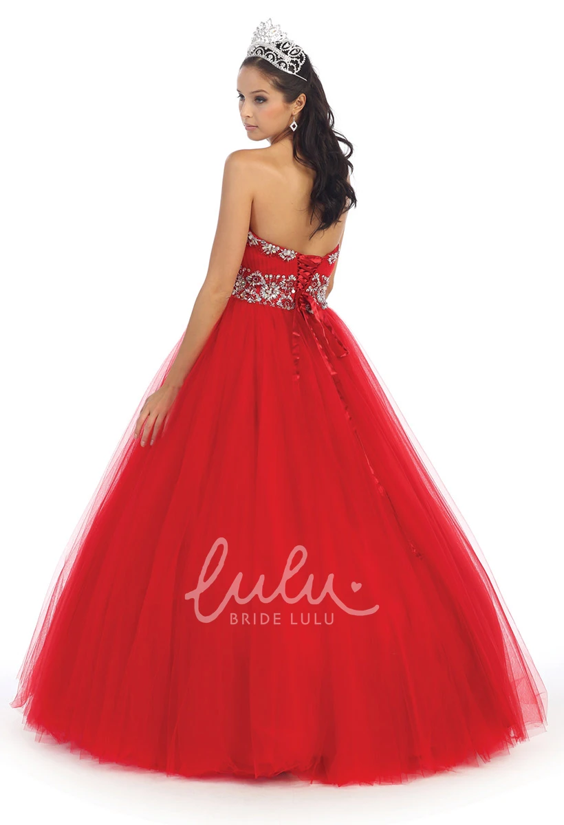 Tulle Corset Back Ball Gown with Waist Jewellery Formal Dress