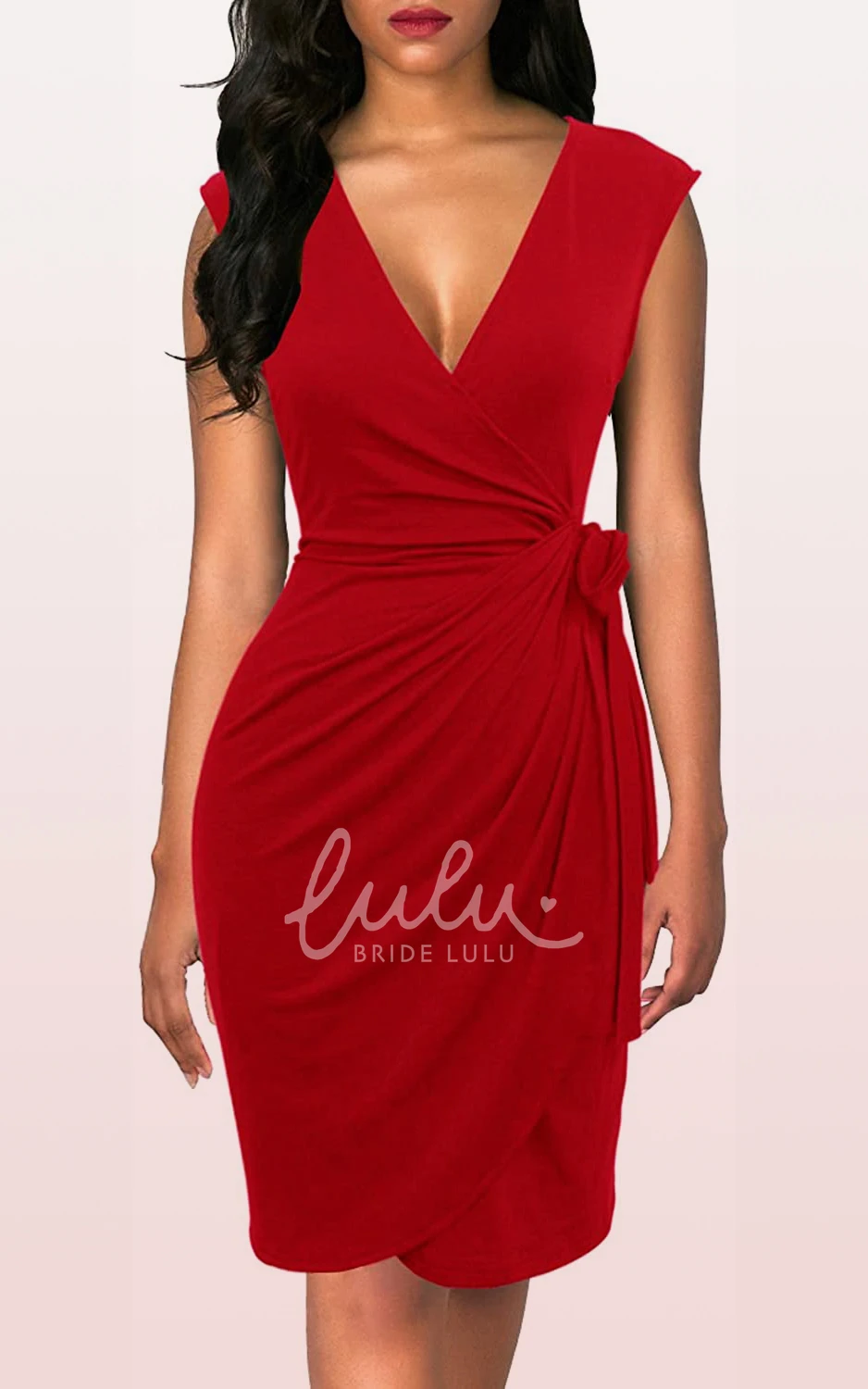 Jersey Sheath Dress Short Sleeve Casual Sexy Draped Ruched