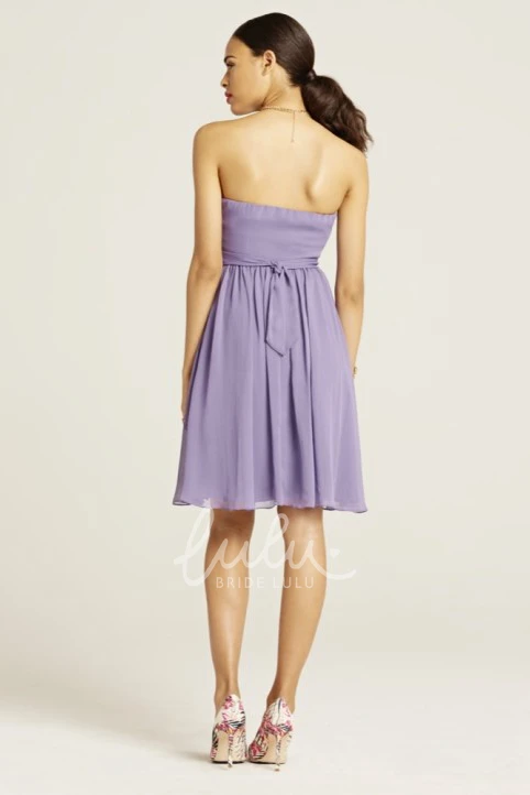 Sleeveless Ruched Sweetheart Chiffon Bridesmaid Dress With Bow Unique Sweetheart Ruched Chiffon Bridesmaid Dress