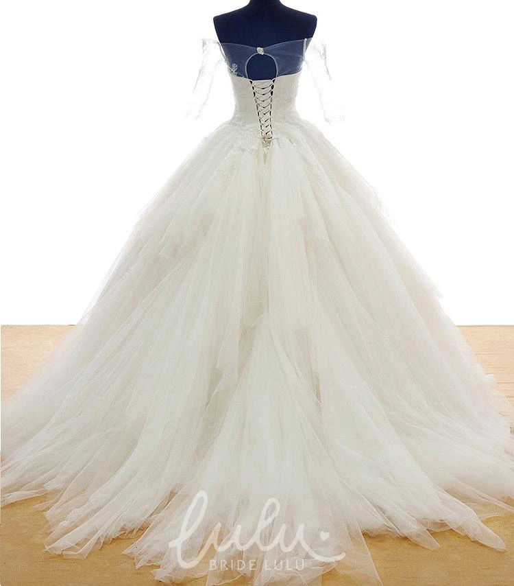 Off-Shoulder Lace Princess Bridal Ball Gown Romantic and Dreamy