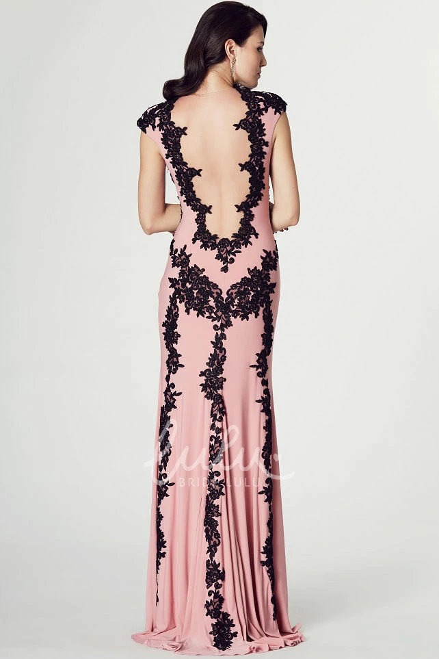 Chiffon Cap Sleeve High Neck Sheath Prom Dress Elegant 2025 Women's Dress