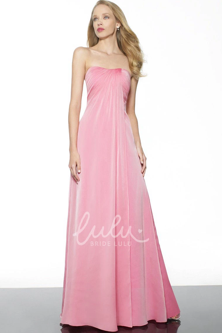 Empire A-Line Draped Jersey Bridesmaid Dress with Strapless