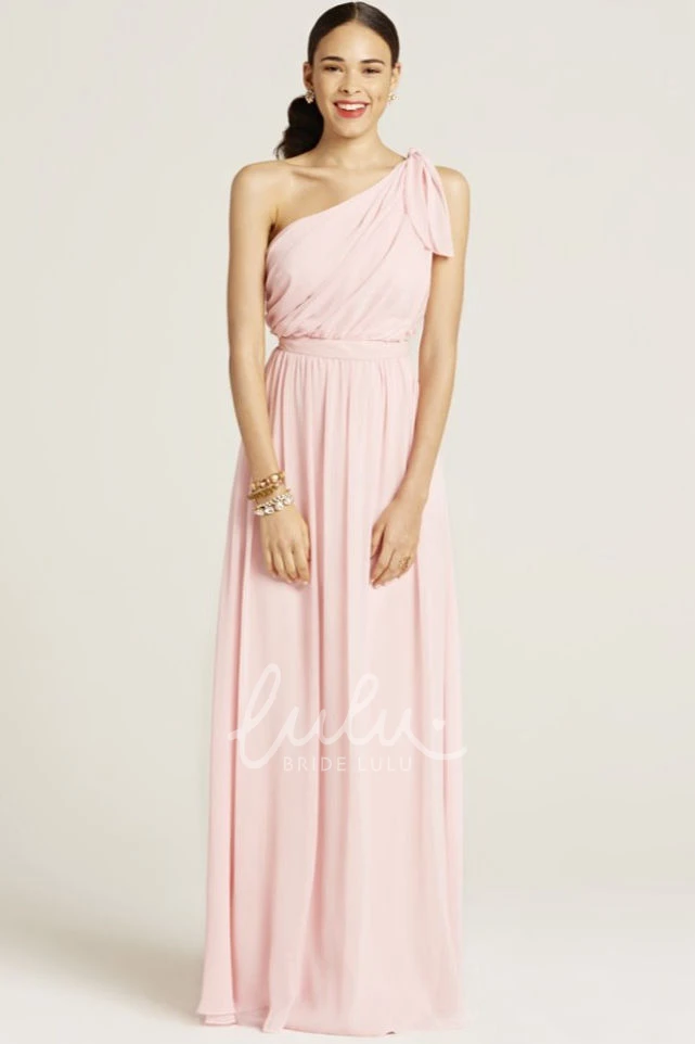 One-Shoulder Sleeveless Ruched Chiffon Bridesmaid Dress Classy Sleeveless Ruched One-Shoulder Bridesmaid Dress