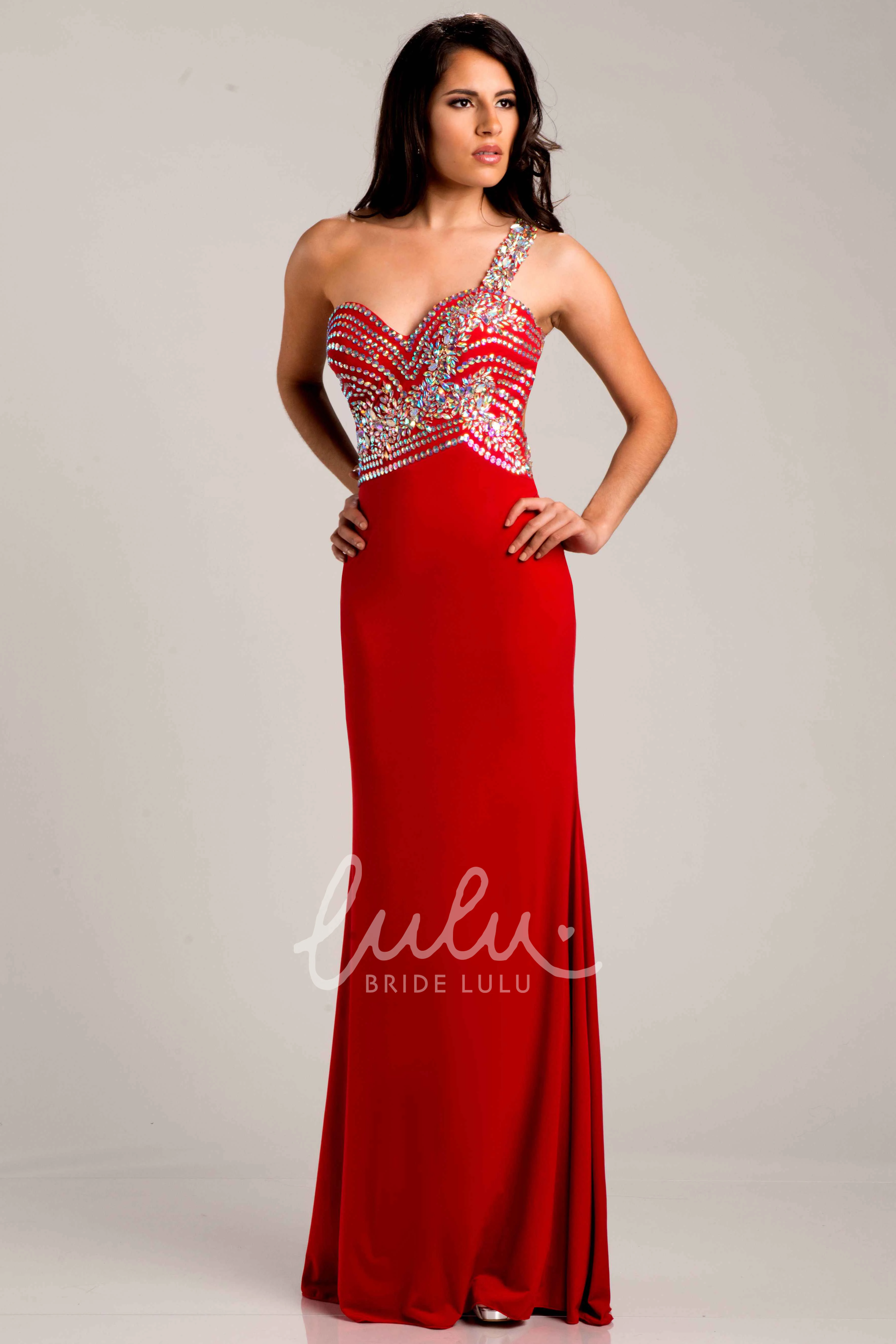 Jeweled Chiffon Prom Dress with Beaded Strap Elegant Prom Dress