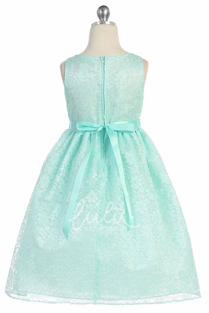 Tiered Lace Tea-Length Flower Girl Dress Boho and Charming