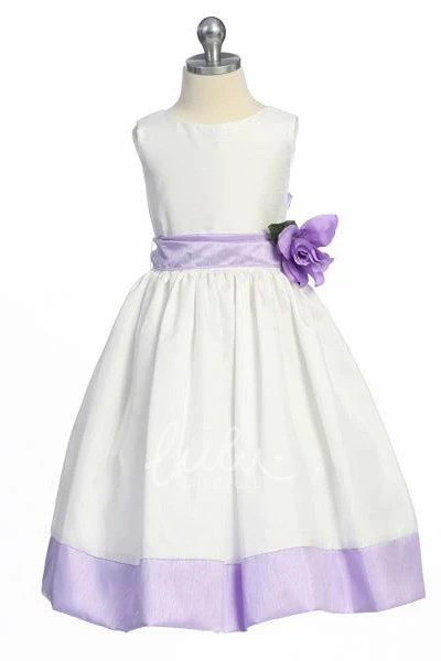 Floral Tea-Length Flower Girl Dress Classy Dress for Girls