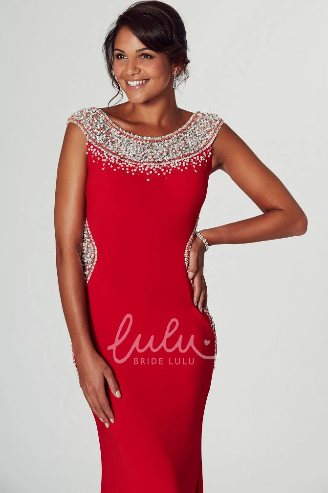Beaded Jersey Prom Dress with Scoop Neck and Pencil Silhouette Modern Prom Dress 2025