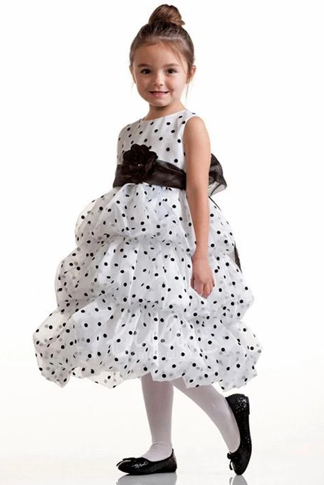 Organza Tiered Flower Girl Dress Tea-Length