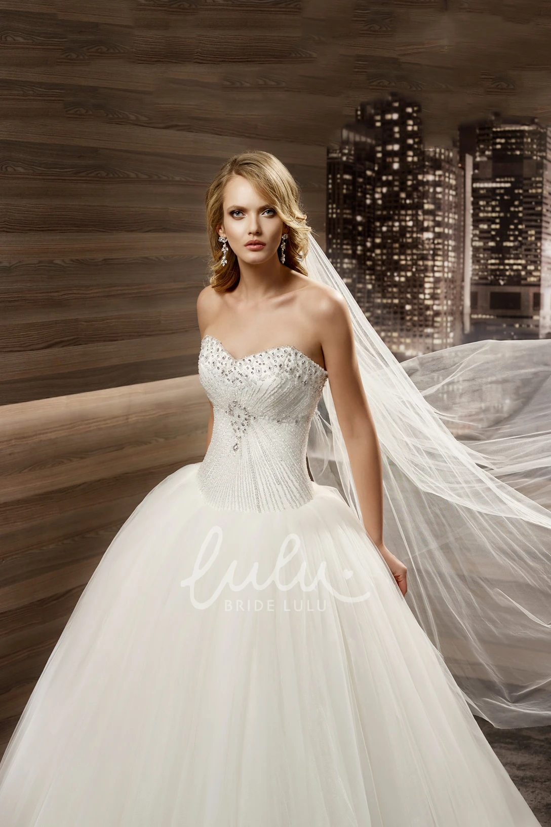 Beaded Sweetheart A-line Wedding Dress with Pleated Skirt