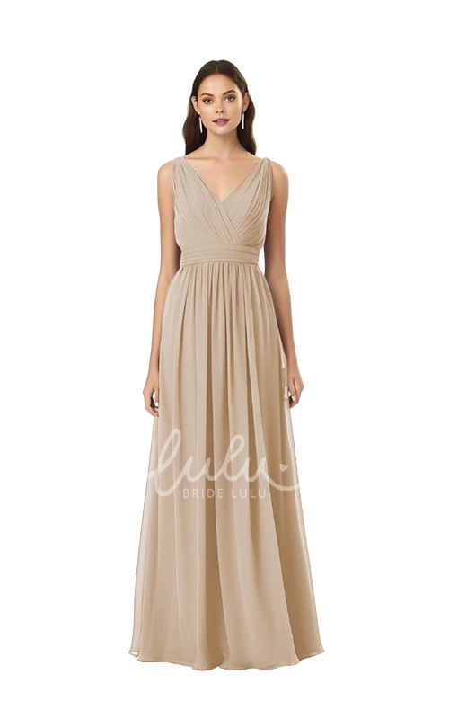V-Neck Chiffon Bridesmaid Dress Romantic & Dreamy A-Line