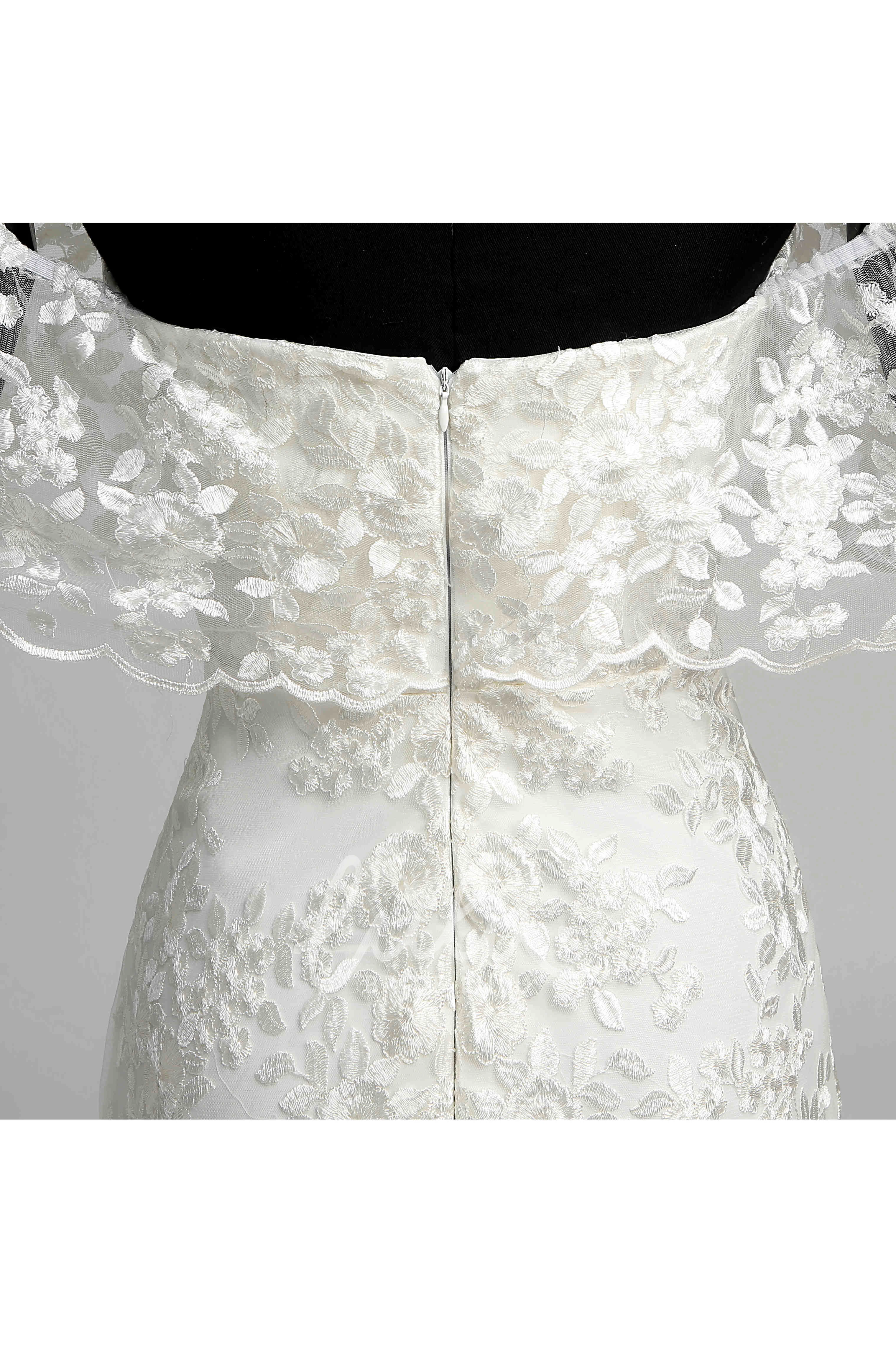 Lace Mermaid Wedding Dress with Trumpet Silhouette and Ruffles