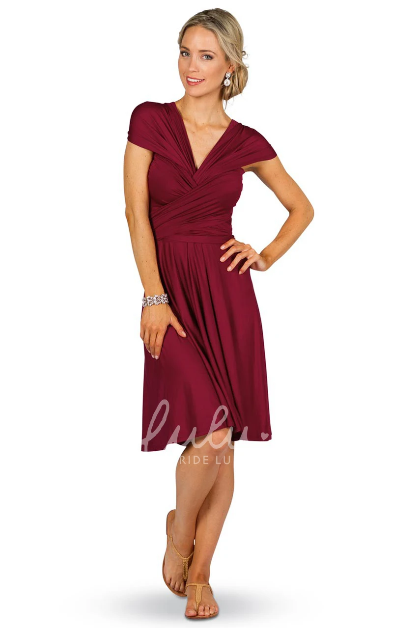 Knee-Length Sleeveless Chiffon Bridesmaid Dress with Criss-Cross Straps Unique Bridesmaid Dress