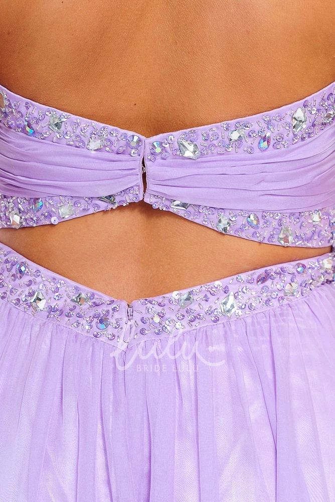 Beaded Sweetheart Chiffon Sleeveless Prom Dress Elegant Women's Dress