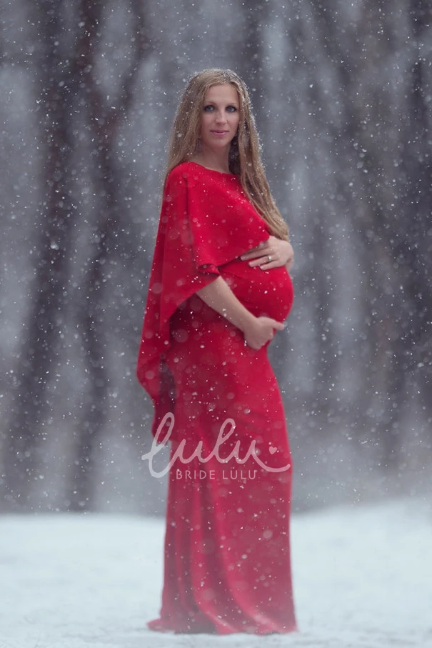 Empire Sheath Maternity Dress with 3/4 Length Sleeves