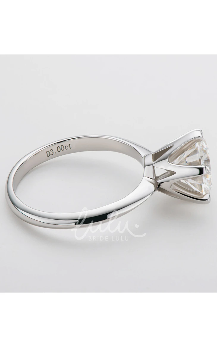 Solitaire Round Cut 925 Silver Wedding Rings