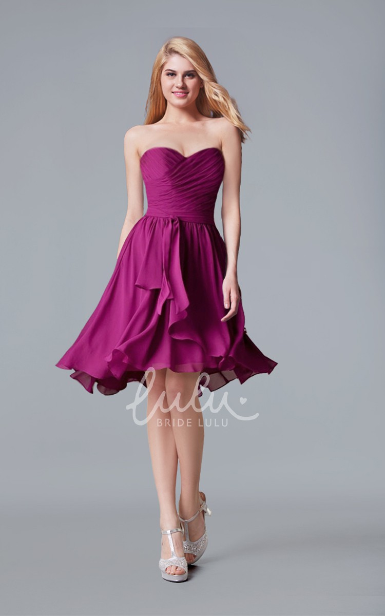 Sweetheart Lavender outlets Chiffon Short Bridesmaid Dress