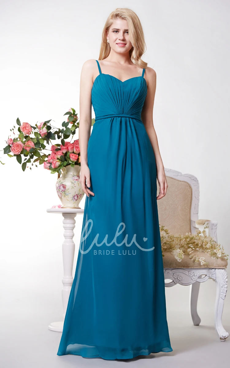 A-line Chiffon Bridesmaid Dress with Spaghetti Straps and Open Back Sexy & Flowy
