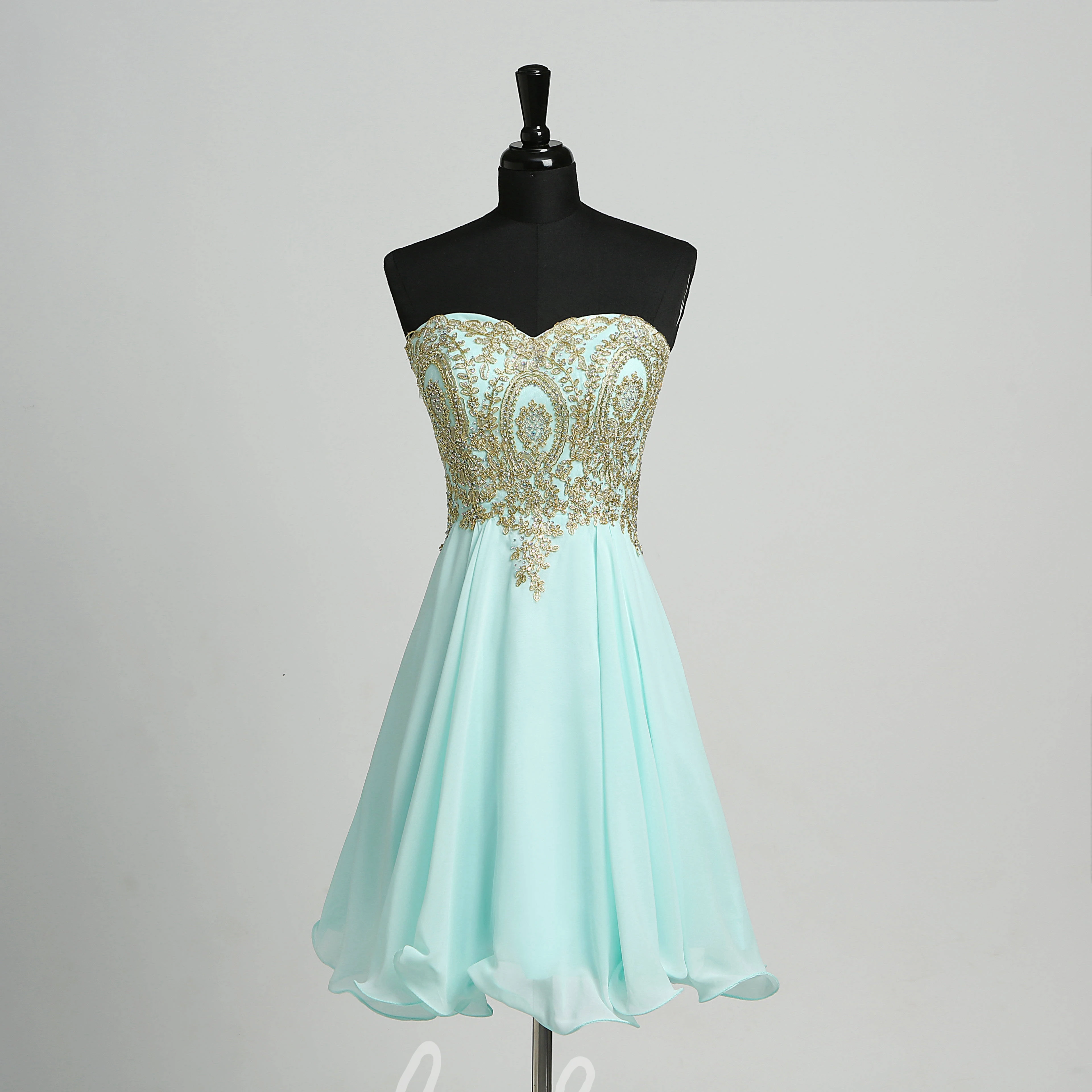 Sexy Chiffon Sheath Strapless Prom Dress with Beading and Open Back