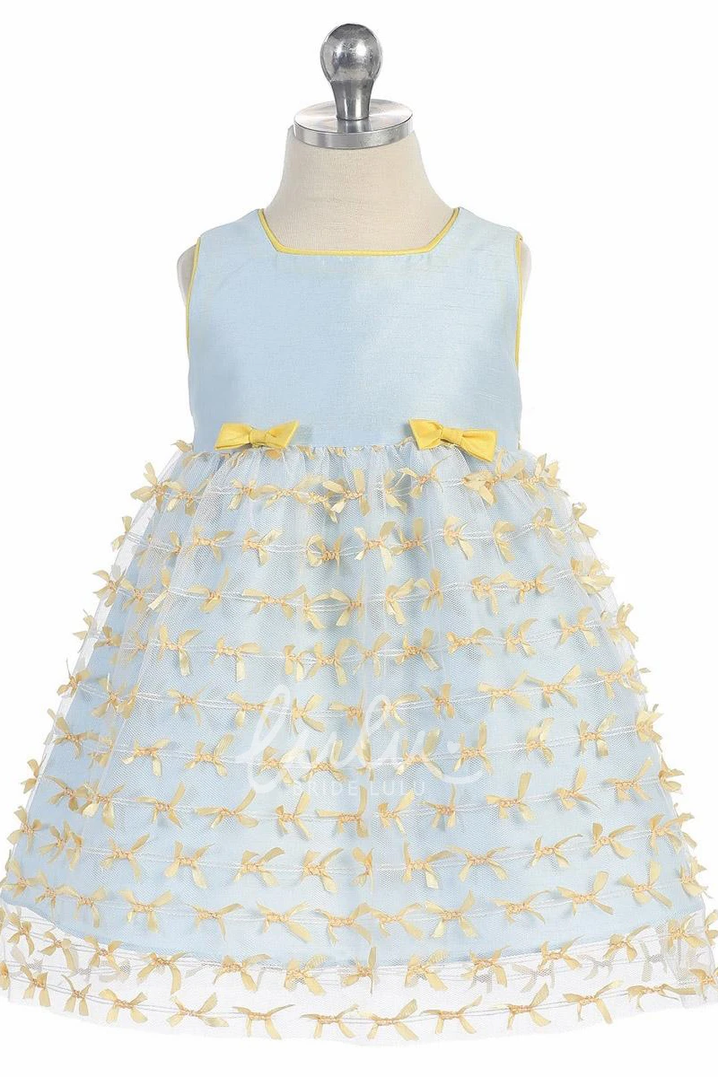 Sleeveless Bow Flower Girl Dress Dress for Girls