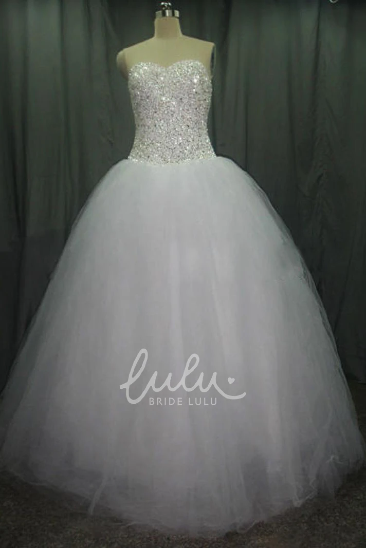 Sweetheart Tulle Ball Gown Wedding Dress Corset Back Style