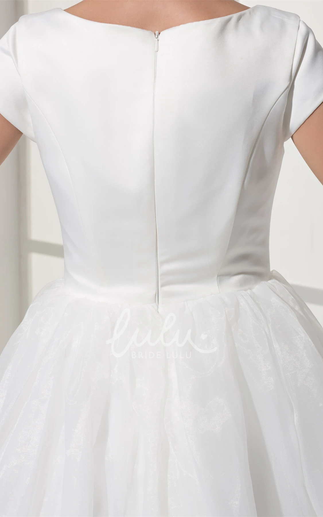 Pleated A-Line Midi Gown with Short Sleeves