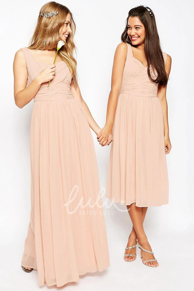 Criss-Cross Strapped Chiffon Bridesmaid Dress Sleeveless