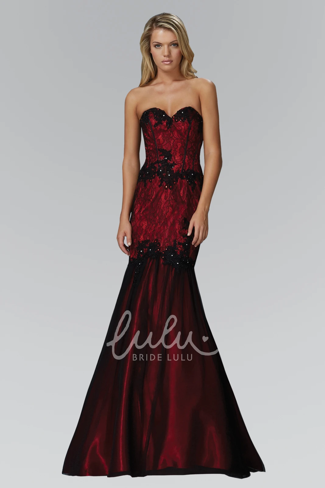 Mermaid Sweetheart Lace-Up Prom Dress with Appliques