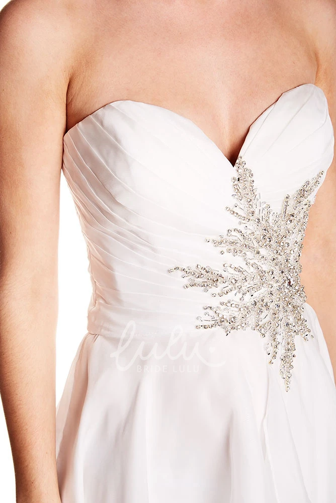 Sweetheart Appliqued Chiffon Prom Dress A-Line Prom Dress