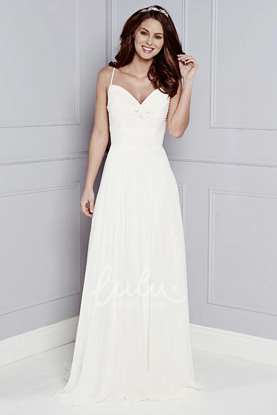 Chiffon A-Line Wedding Dress with Spaghetti Straps