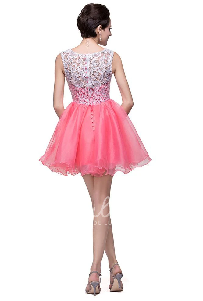 Sleeveless Lace Homecoming Dress Lovely Short Dress for Women