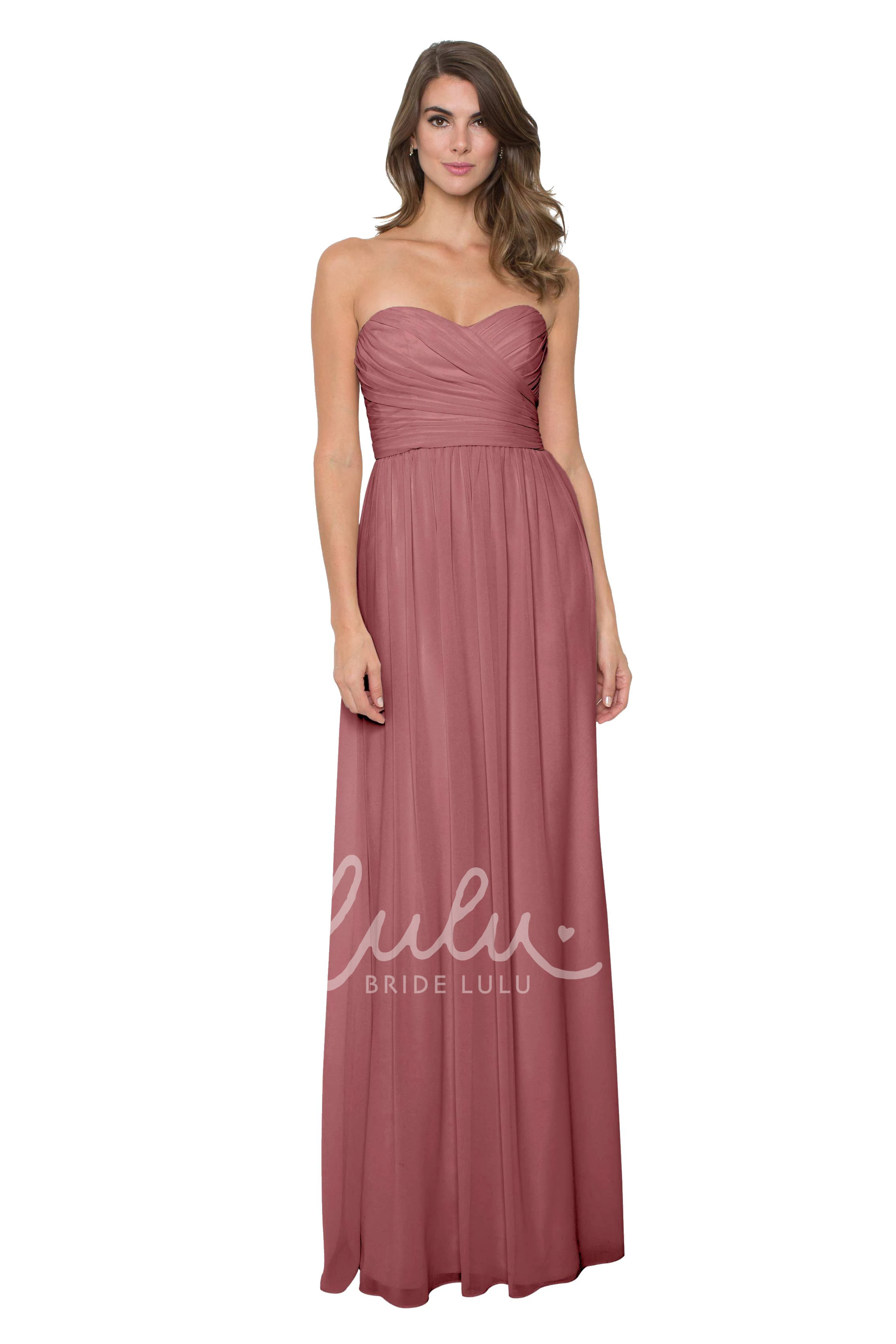 Sweetheart Chiffon Bridesmaid Dress with Criss-Cross Sleeveless & Multi-Color Convertible