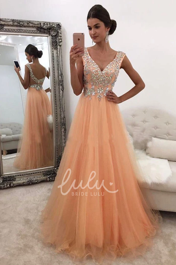 A-Line Tulle Floor-length Bridesmaid Dress with Short Sleeves