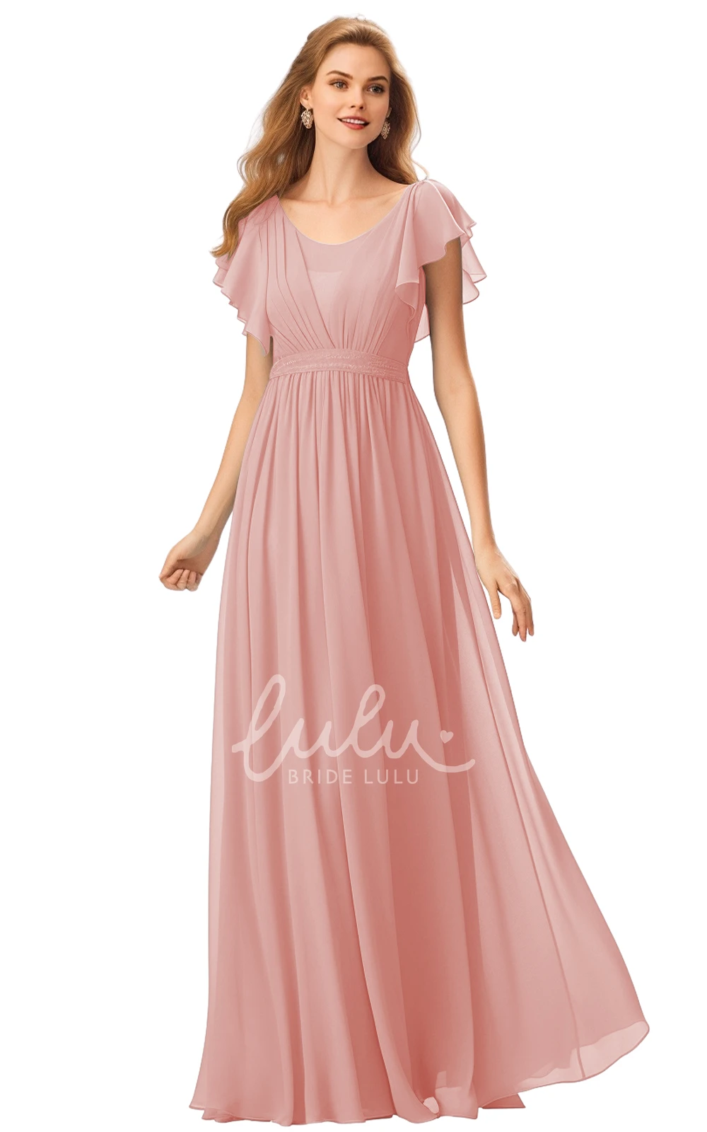 A-Line Chiffon Bateau Neck Casual Bridesmaid Dress Classy 2025 Women's Simple Beach