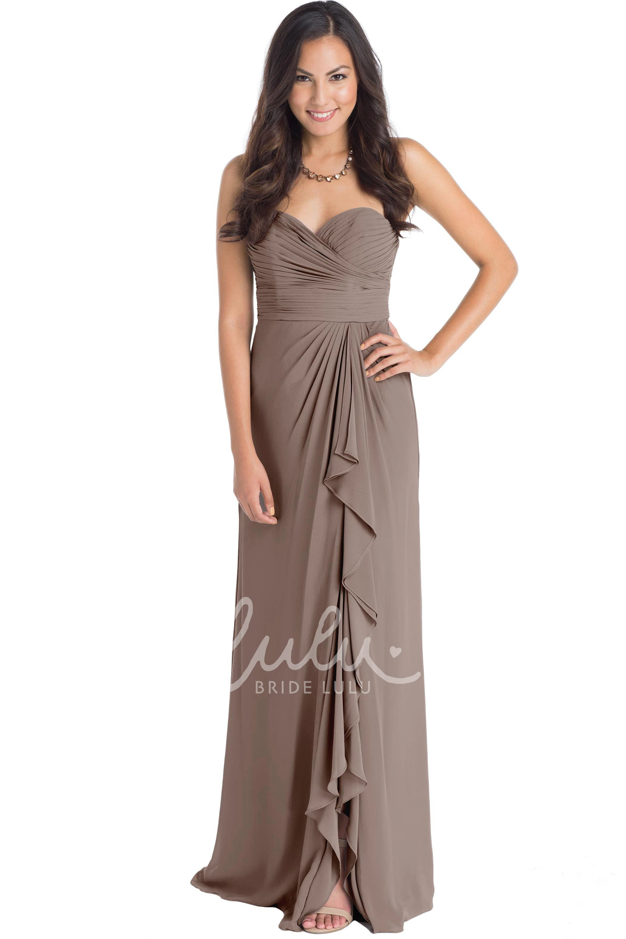 Sweetheart Chiffon Bridesmaid Dress with Draping Multi-Color Convertible