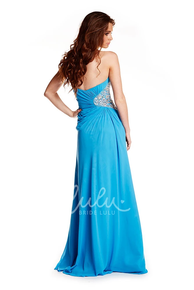 Beaded Chiffon Sweetheart Prom Dress Women's Prom Dress with Sleeveless Design