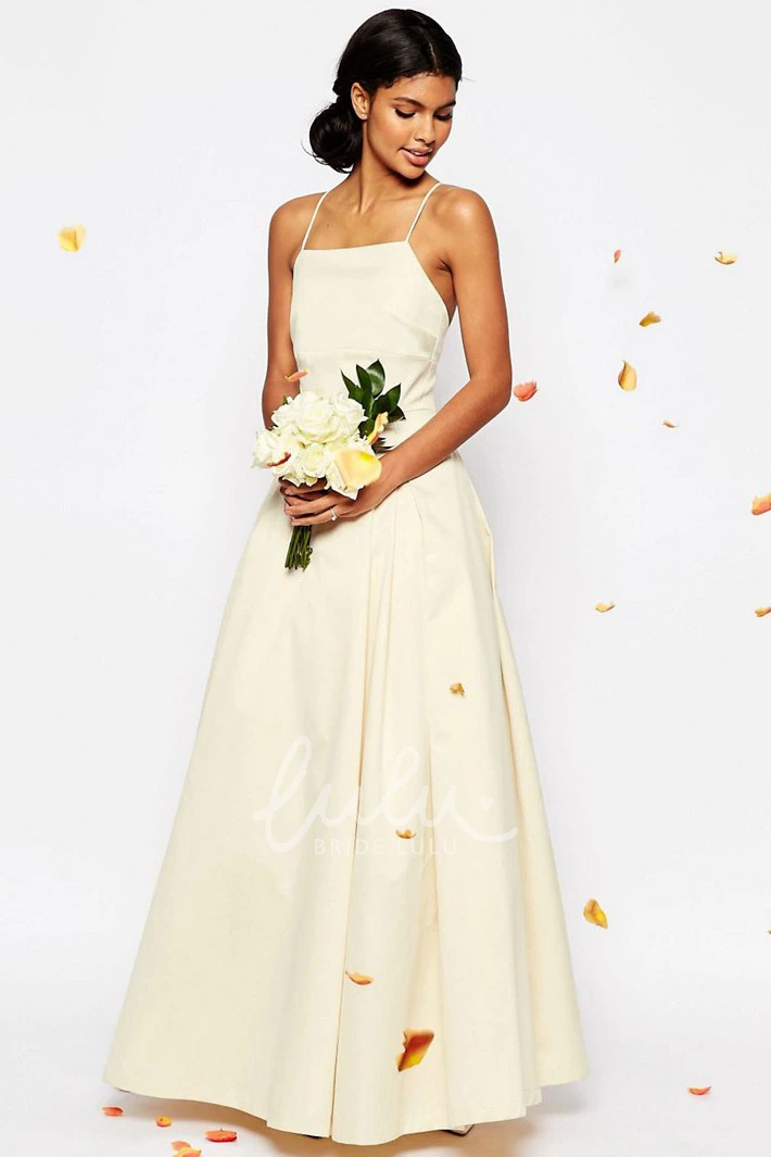 A-Line Spaghetti Sleeveless Lace Wedding Dress Elegant 2025 Bridal Gown