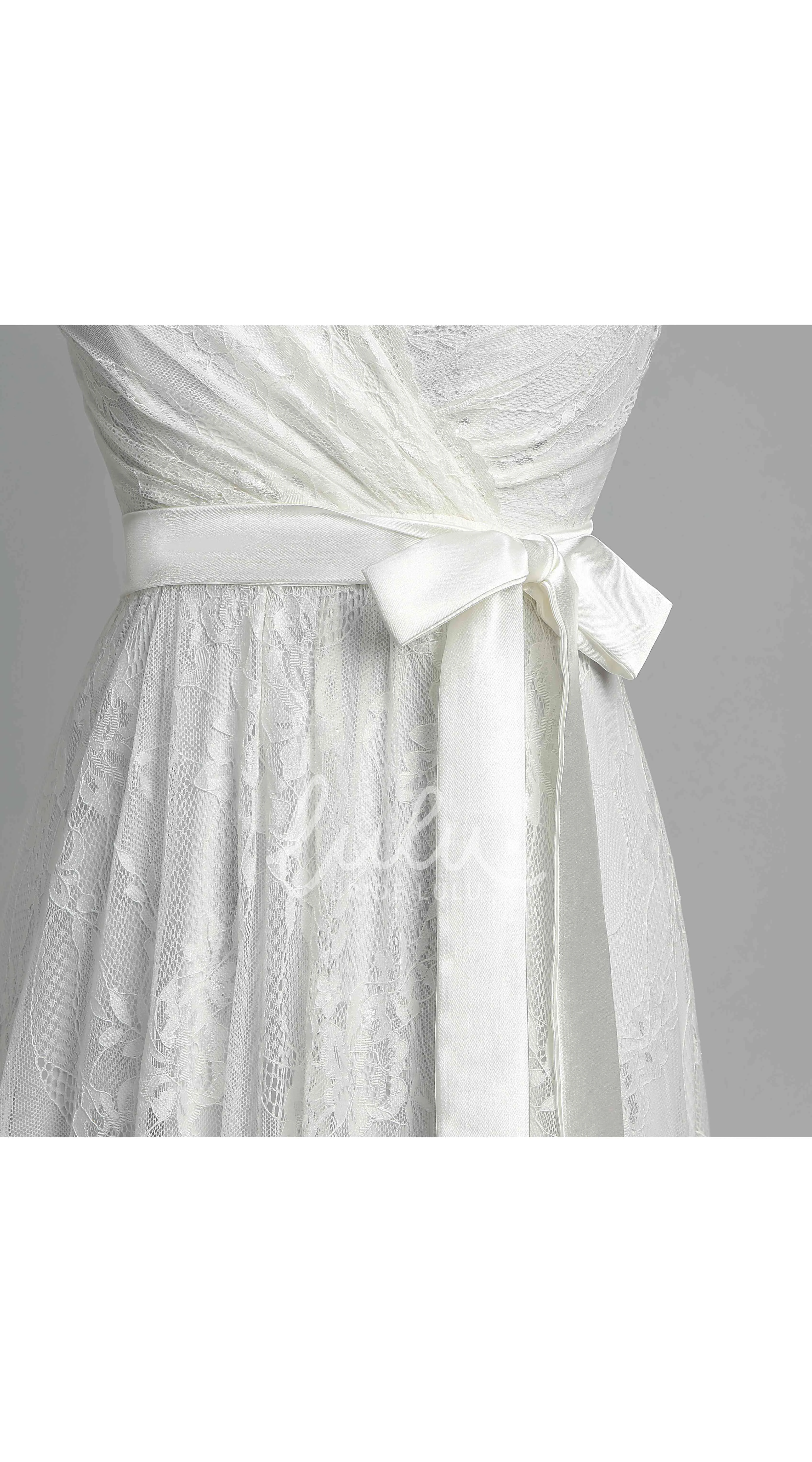 Illusion Lace A-line Wedding Dress with Scalloped V-neckline and Criss Cross Back