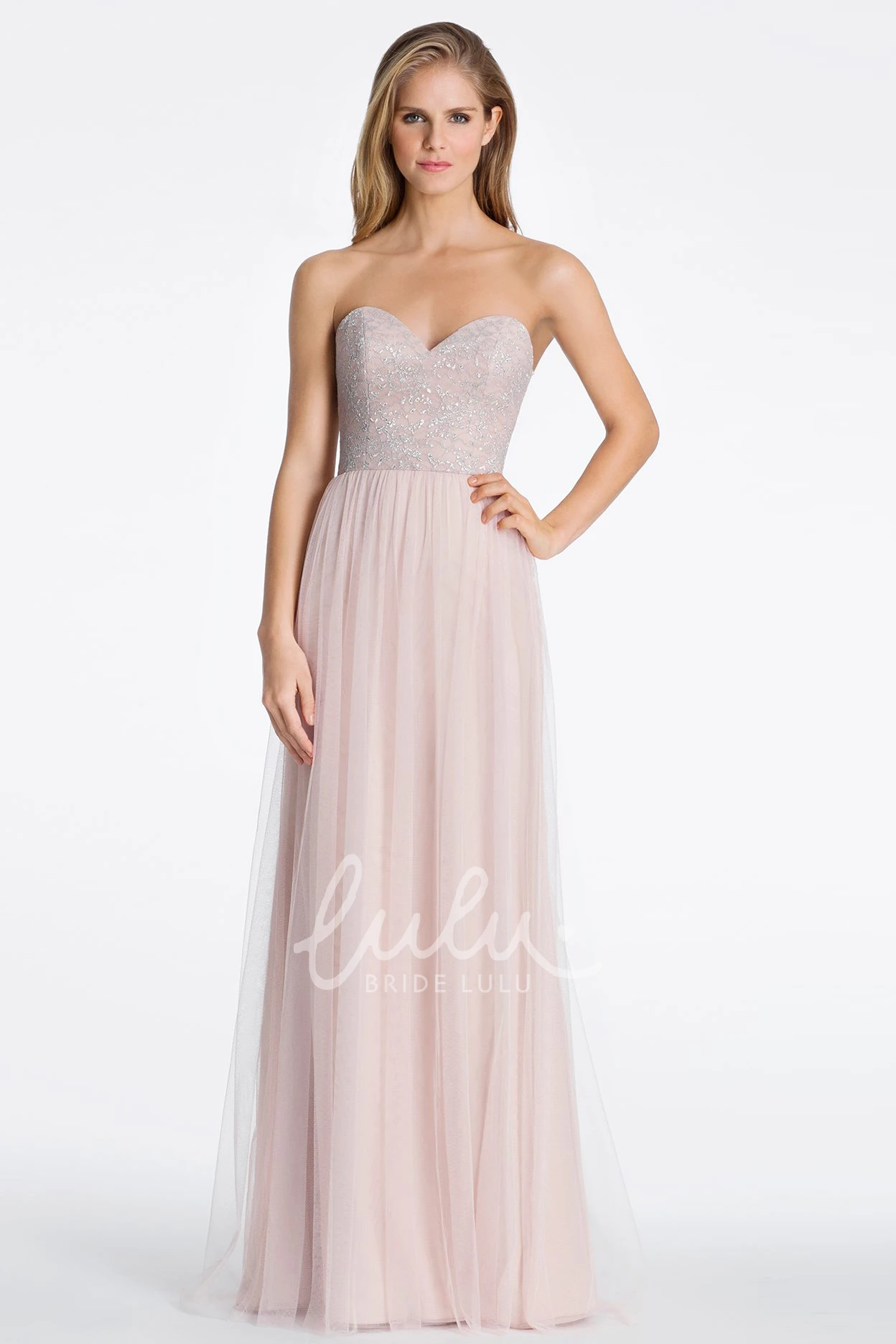 Sweetheart Tulle Bridesmaid Dress with Beading and Low-V Back