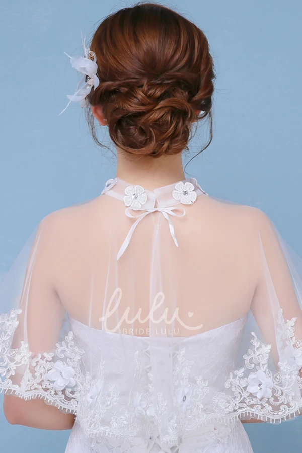 Sweet High-necked Lace Shawl for Wedding Dress New and Flowy