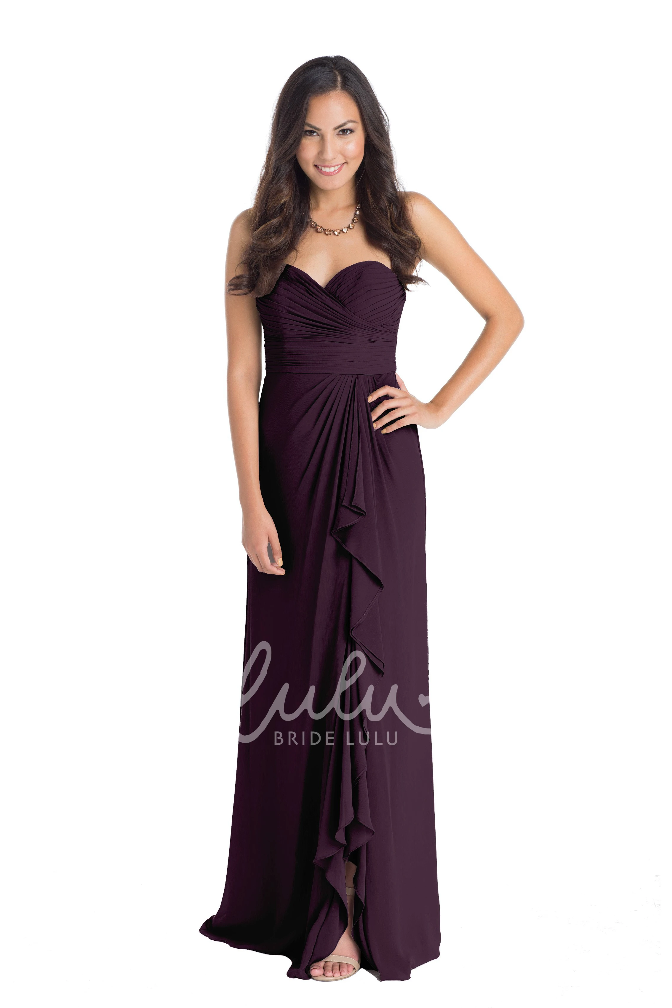 Sweetheart Chiffon Bridesmaid Dress with Draping Multi-Color Convertible