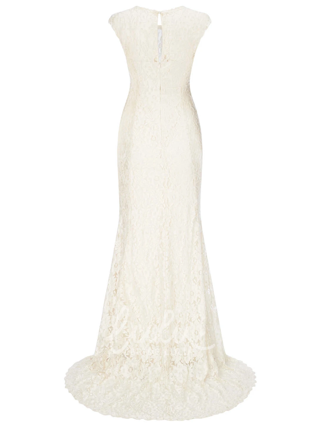 Jewel Lace Wedding Dress with Sweep Train Maxi Appliqued