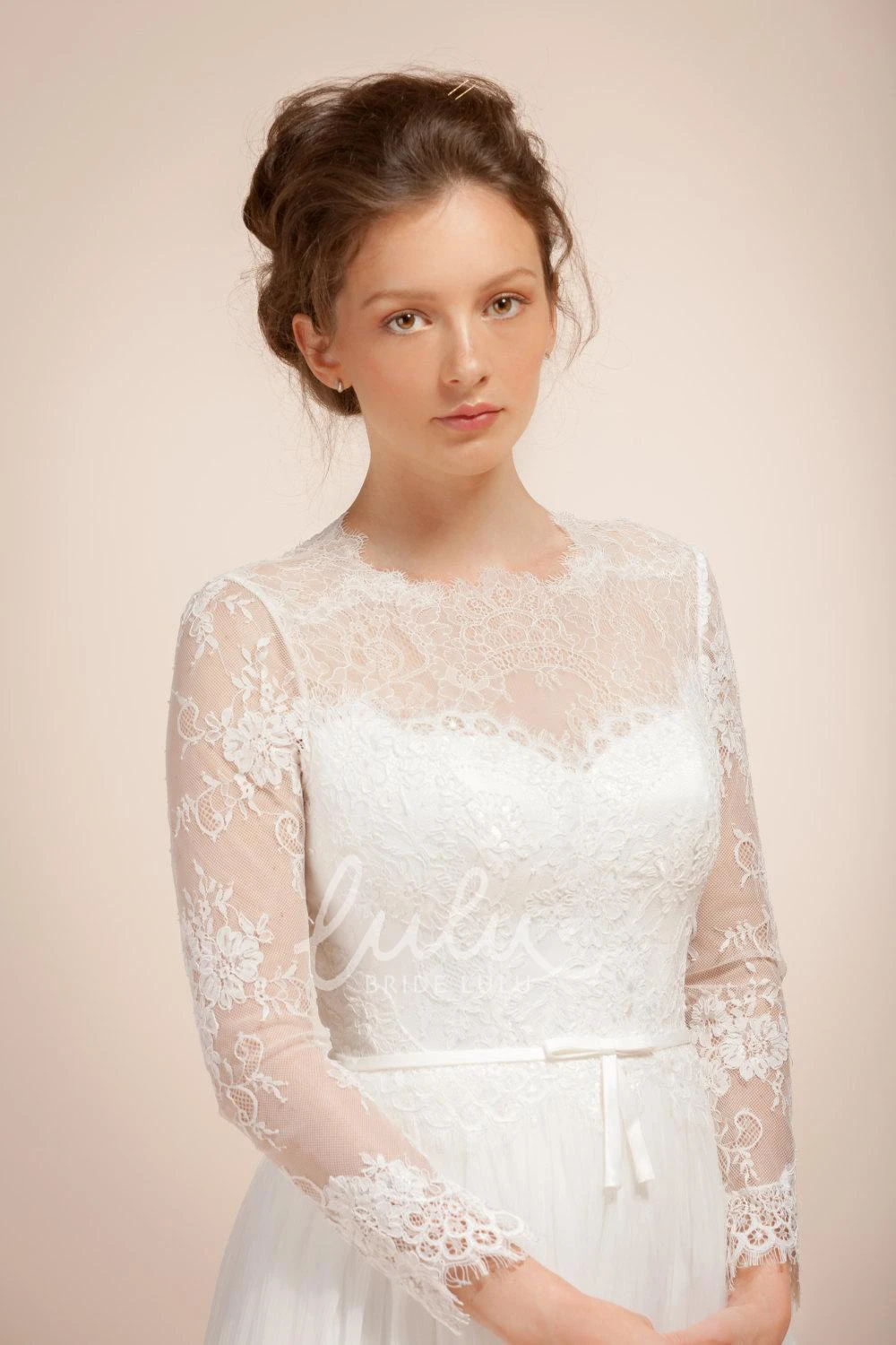 Long Tulle Dress with Illusion High Neck and Sheer Back for Prom