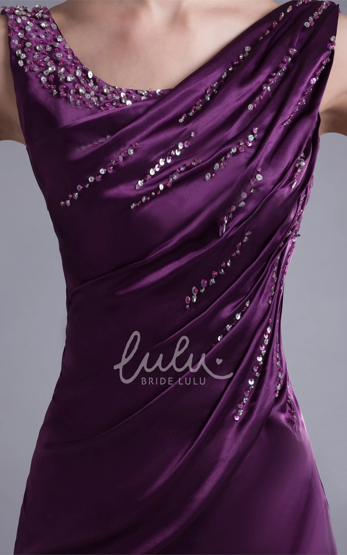 Sleeveless Satin Sheath Formal Gown Elegant Prom Dress