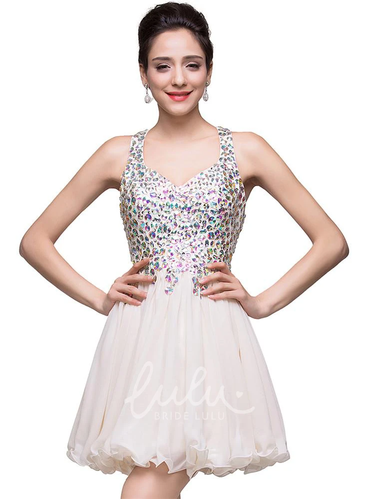 Sleeveless Homecoming Dress with Crystal Embellishments