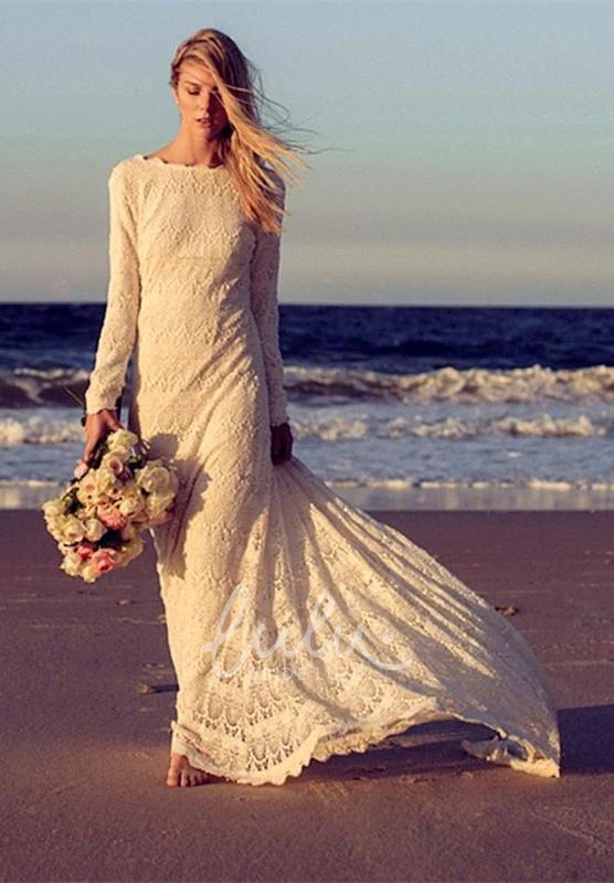 Court Train Long Sleeve Lace Formal Dress Newest and Romantic